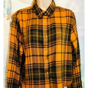 Wild Fable Orange Black Plaid Shirt